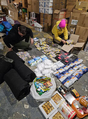 Sorting supplies in warehouse to pull ones for a particular delivery